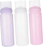 NULYLU 3 pcs Hair Dyeing Applicator Bottle Portable Root Bottle Applicator with Scale Convenient Hair Coloring Tool for Home and Salon Use
