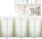 Short Diamond Weave Fiber Folding Screen,Partitions and Dividers Freestanding,for Room Separation Wall Divider Screen Bedroom Office(1,6 Panels)