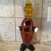 Murano Italian Glass Venezia Italy 13” Tall Clown Figurine Wow! Large