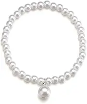 [Generic] Boho Pearl Anklet Bracelet Pearl Bead Anklet Bracelet Stretch Anklet Summer Beach Anklet Chain Jewelry for Women