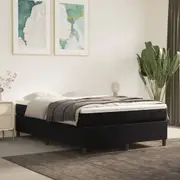 vidaXL Box Spring Bed with Mattress Black 137x190 cm Full Velvet