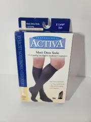 Activa Men’s Dress 15-20 mmHg Lite Support Compression Socks Tan Size XL NEW