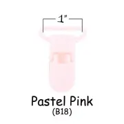 10 KAM Plastic Paci Pacifier - Suspender / Bib Holder Clips - 1" Pastel Pink