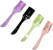 PACKOVE 5pcs Double Sided Hair Cutter Comb Thinning Razor Trimmer for DIY Hair Styling Suitable for All Durable Random Colors Random Color