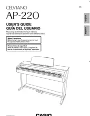 Owners Manual User’s Guide Intructions Casio AP-220 Celviano Electronic Piano
