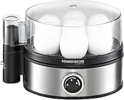 ROMMELSBACHER ER 400 Egg Cooker for 1-7 Eggs, Adjustable Hardness, Electronic Cooking Time Monitoring, On/Off Switch, Beep at Cooking Time End, Stainless Steel Housing, 400 Watt