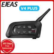V4 plus Motorcycle Helmet Bluetooth Walkie Talkie 4 Riders Distance 1500 Meters