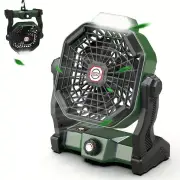 NNETM Portable Rechargeable Camping Fan - 7800mAh Battery, Cordless, USB Operated, Wireless, Hanging Hook