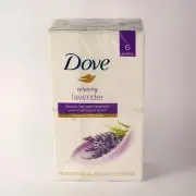 6 Bars Dove Relaxing Lavender Beauty Bar with Lavender Chamomile Scent 3.75oz