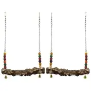 2 Pack Wood Swing Stand for Chick, Chicken Coop Accessories for Bird,Parrot D7Y3