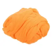 Needle Felting Wool, 16 Oz Nature Fibre Wool Yarn Roving (Orange Yellow)