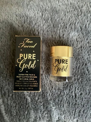 New 100% Authentic Too Faced Pure Gold - Face & Body Glitter 2g
