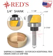 REDS Y75000-4 - 1-1/8" Diameter Bowl & Tray w/ bearing Router Bit 1/4" Shank