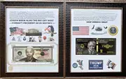 TRUMP/BIDEN CUSTOM ONE OF A KIND 2024 CUSTOM SET 2 CAMPIGN FRAMES
