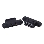 2pcs TYPE C 2Pin Waterproof Female USB C Socket Port With Screw HoUU