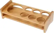 CIYODO Bamboo Wine Bottle Rack 7 Cup Holder Decorative Cup Bracket for Living Room Saving Space Storage Bracket