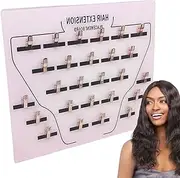 Hair Tinsel Organizer - Acrylic Hair Extension Holder Board, Extension Holder for Styling, Extension Holder, Hair Separator - Home and Salon Wig Grafting Plate with Clip for Hairpieces Sectioning