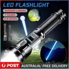 Rechargeable 90000LM LED Flashlight Tactical Police Super Bright Torch Zoomable