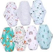 TOVINANNA Reusable Sanitary Pads 6 Pack Home Washable Menstrual Pad Set Convenient for Daily Outdoor Use
