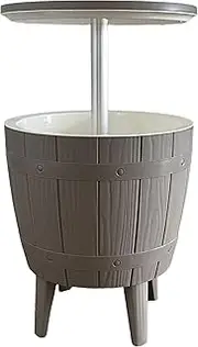 Outdoor Cooler Bar Table - Adjustable Height with Ice Bucket, Keeps Drinks Chilled for 12 Hours, Multifunctional Coffee Table for Garden, Patio, and Parties