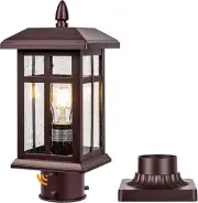 Dusk to Dawn Outdoor Post Lights Hard Wired Bronze, Waterproof Outdoor Post Lamp