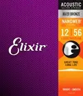 Elixir 11077 NANOWEB Coated Acoustic 80/20 Light-Med Guitar Strings 12-56