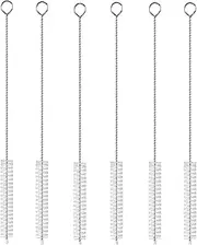 Flexible Nylon Bristle Straw Cleaning Brush Set, with Stainless Steel Handle, for Ultra Long Straw Brushes on Straw Cups, Water Bottles, and Tubes, Drinking Straw Cleaning Brush Set of 6 Pieces
