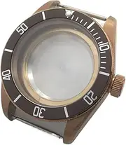 1pcs 41mm Silver Brown Black Case Sapphire Glass Fit NH35/NH36 Miyota8205/8215/821A ETA2836