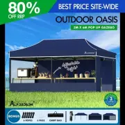 ALFORDSON Gazebo 3x6m Pop Up Marquee Camping Folding Tent 600D Oxford Navy