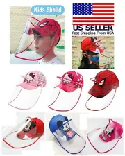 Kids Cartoon Baseball Cap Safety Full Face Cover Protect Shield Anti-Saliva Hat