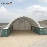 NEW 40ft (L) x 40ft (W) Shipping Container Dome Shelter with End Wall