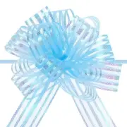 15pcs 6" Large Organza Pull Bow Chiffon Gift Wrapping Bows Ribbon Light Blue