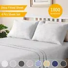 1800TC Hotel Quality Vintage Striped Sheet Sets S/KS/Double/Queen/King Bed Size