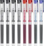 Drenubal Liquid Ink Pens 8 Pack - 0.5mm Fine Tip Rollerball Pens with Quick-Dry & Smooth Ink, Ideal for Writing, Journaling, and Note-Taking - School & Office Supplies (4 Black, 2 Blue, 2 Red)