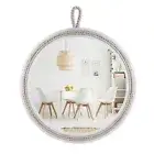 Nautical Round Wall Mirror with Rope 20'' White Circle Hanging Mirror Nursery...