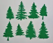 Embossed Tree Christmas Wnter Die Cu t8 Pc Scrapbook Embellishment