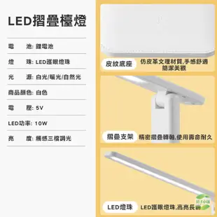 (大號)LED 摺疊燈 檯燈 台燈 LED檯燈 護眼燈 書桌燈 桌燈 夜燈 小檯燈 閱讀燈 LED燈 (5.6折)