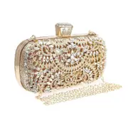Nevenka Womens Sparkly Crystal Clutch Bag Bridal Purse Evening Handbag-Gold