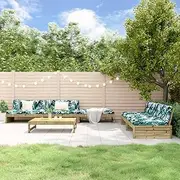 6 Piece Garden Lounge Set with Cushions Impregnated Wood Pine, Furniture Sets, Patio Furniture