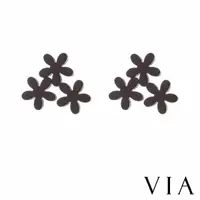 在飛比找momo購物網優惠-【VIA】白鋼耳釘 白鋼耳環 小花耳環/植物系列 三朵小花造