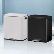 Cefito Pedal Bins Rubbish Bin Dual Compartment Waste Recycle Dustbins 40L Black