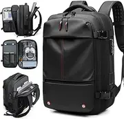 Vacuum Travel Backpack, 60L Expandable Compression Backpack for Women & Men, 17 Inch Laptop Bag with Type C Port, Password Lock, Storage Vacuum Compression Bags, Rainproof