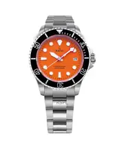 RATIO FreeDiver Sapphire Stainless Steel Orange Dial Quartz RTF035 Mens Watch