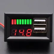 12V LED Lead Battery Capacity Display Voltage Tester Meter Dual USB Charger