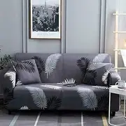 Sofa Covers Stretch Lounge Slipcover Protector Couch Cover 1/2/3/4 Seater (Black Feather, 2 Seater)
