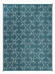 270x360cm Syracuse Sea Green Floral Foldable Large Outdoor Rug Camping Mat