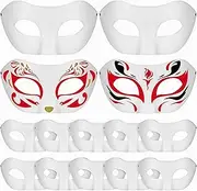 15pcs Blank Masks to Decorate Diy Eye Mask Paintable Paper Mask White Half Face Masks Masquerade White Masks for Mardi Gras Cosplay Dance Party Halloween Easter Masquerade Mask