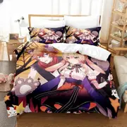 a1539 Bed Sheets Genshin Impact Lumine Duvet CoverGirl Bedding Sets Double Bed Set For Customization Home Textiles3-Piece Bedding Set (1 Duvet Cover