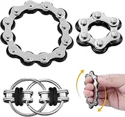 Stress Relief Toy, Stress Relief Chain Toy, Fidget Toys Set, Bicycle Sprocket Decompression Toy, Massage Rings for Finger Massage Ring, Anti-Anxiety Gifts