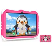 Kids Tablet 7 inch Octa-Core, Android 12 Tablets for Kids, 2GB RAM 32GB ROM Toddler Tablet, WIFI Bluetooth for Educational, Games, Red